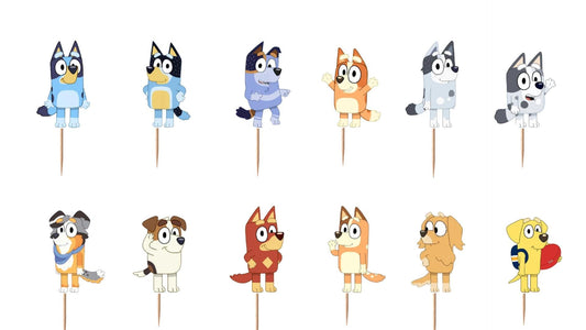 Bluey Cupcake Toppers 12pc, 24pc, 36pc