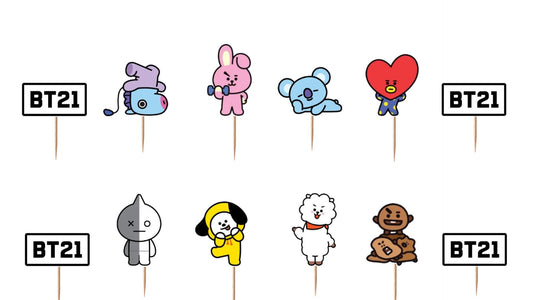 BTS Cupcake Toppers 12pc, 24pc, 36pc