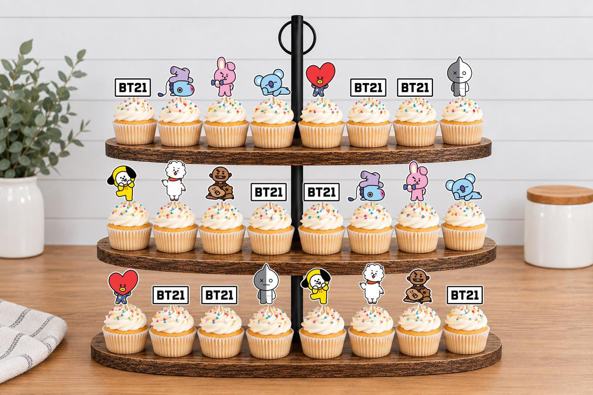 BTS Cupcake Toppers 12pc, 24pc, 36pc
