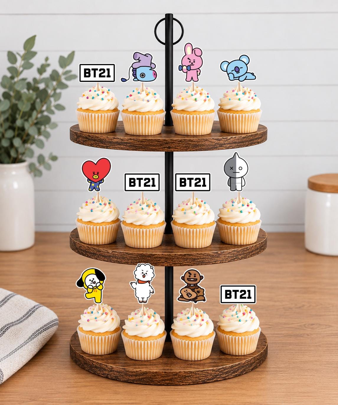 BTS Cupcake Toppers 12pc, 24pc, 36pc