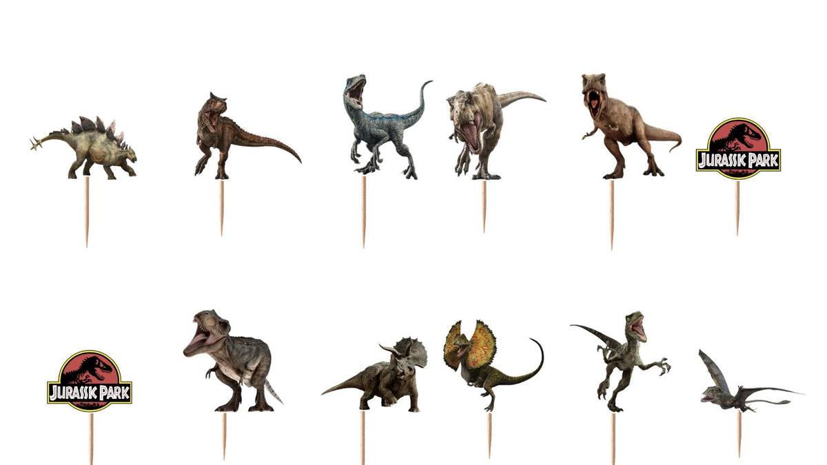 Jurassic Park Cupcake Toppers 12pc, 24pc, 36pc