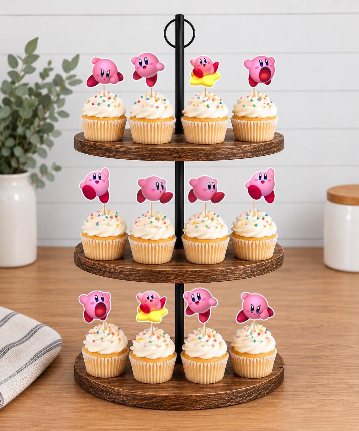 Kirby Cupcake Toppers 12pc, 24pc, 36pc