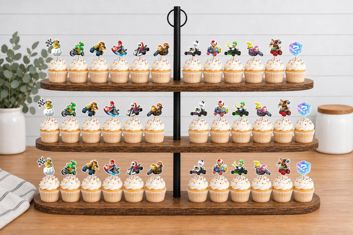 Mario Kart Cupcake Toppers 12pc, 24pc, 36pc