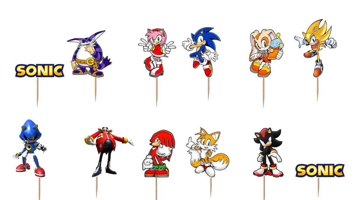 Sonic the Hedgehog Cupcake Toppers 12pc, 24pc, 36pc