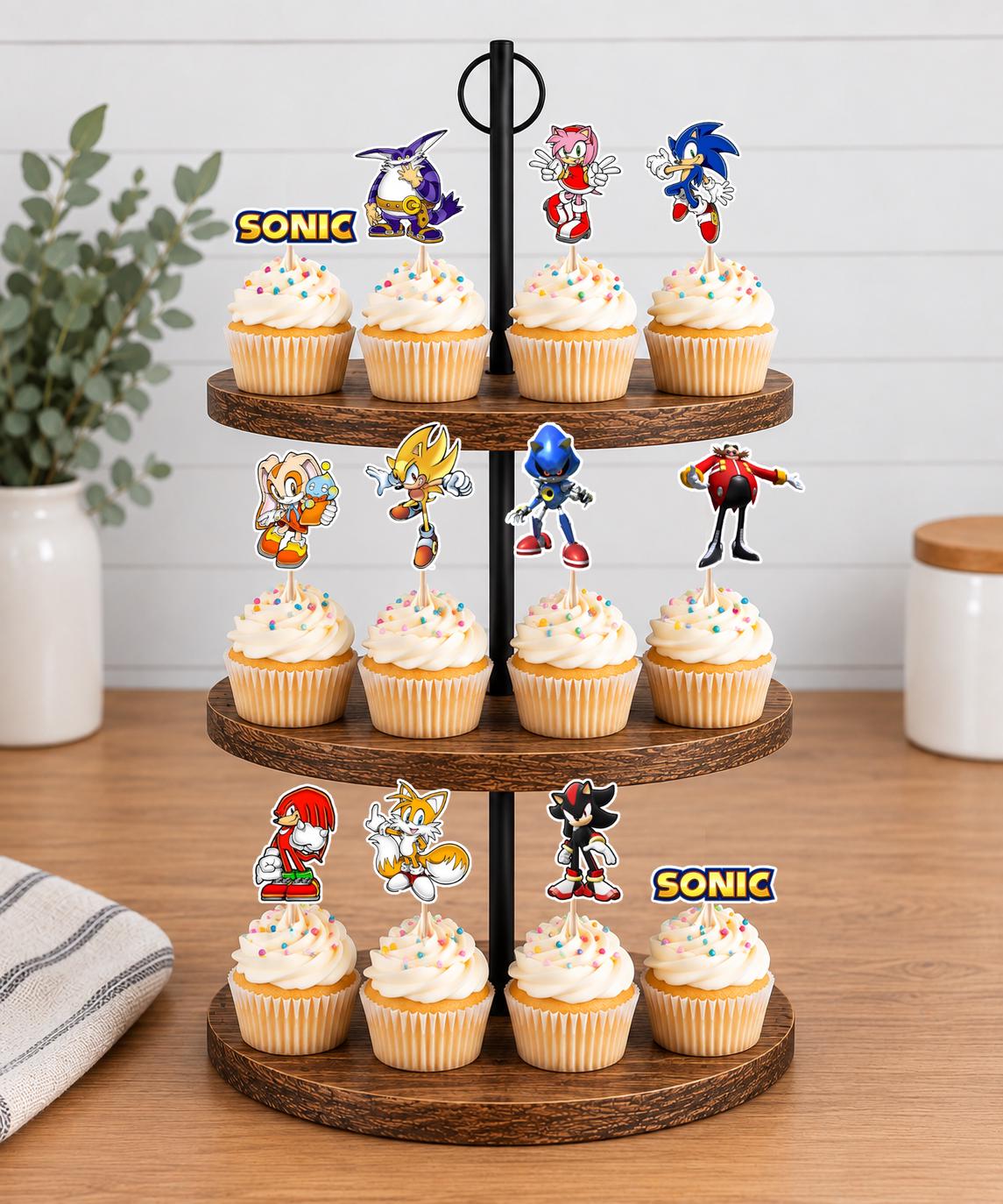 Sonic the Hedgehog Cupcake Toppers 12pc, 24pc, 36pc