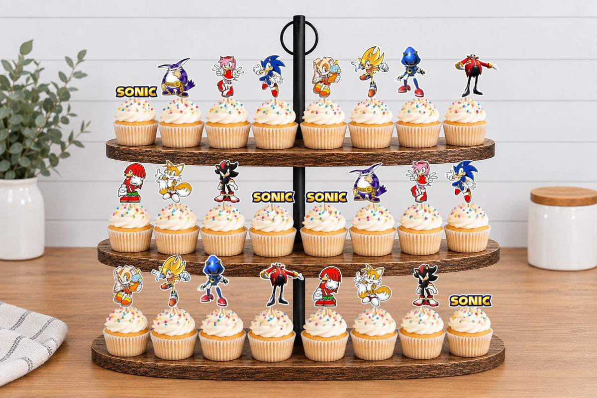 Sonic the Hedgehog Cupcake Toppers 12pc, 24pc, 36pc