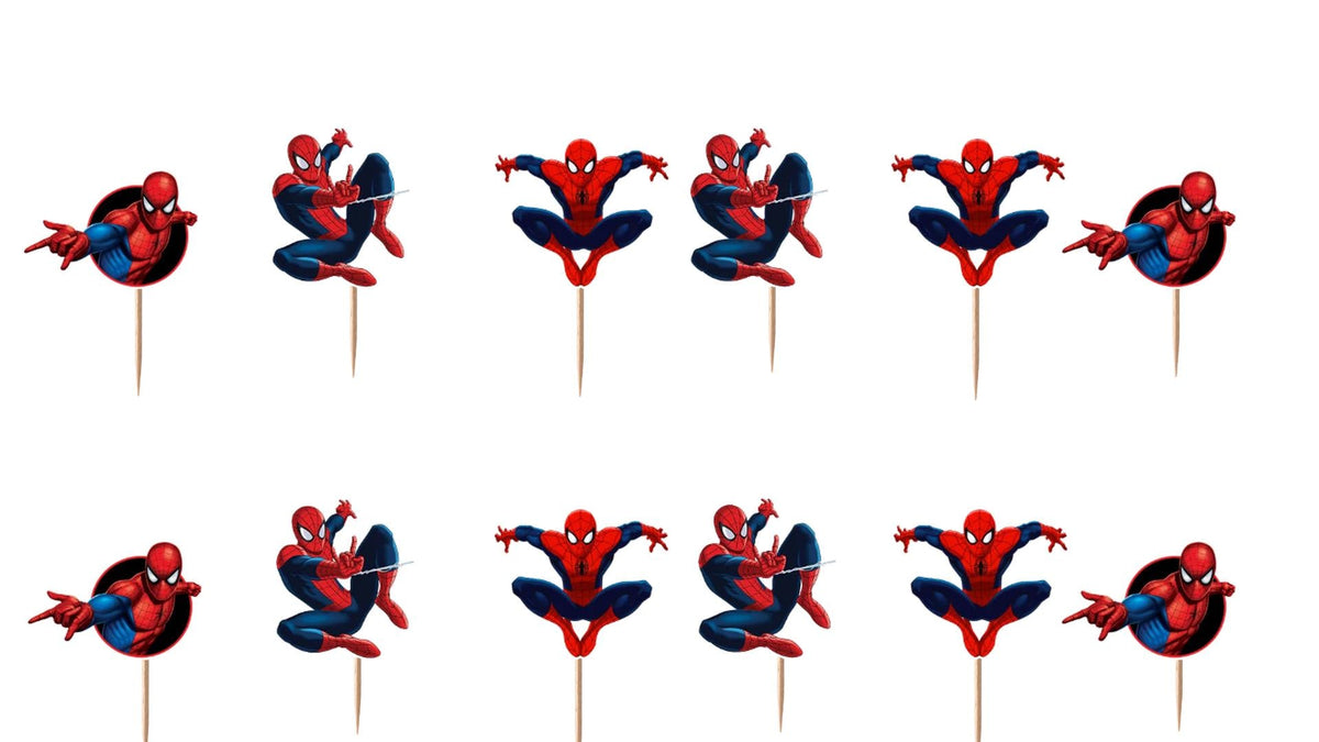 Spiderman Cupcake Toppers 12pc, 24pc, 36pc