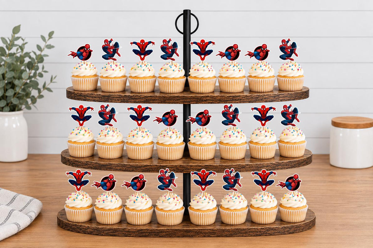Spiderman Cupcake Toppers 12pc, 24pc, 36pc