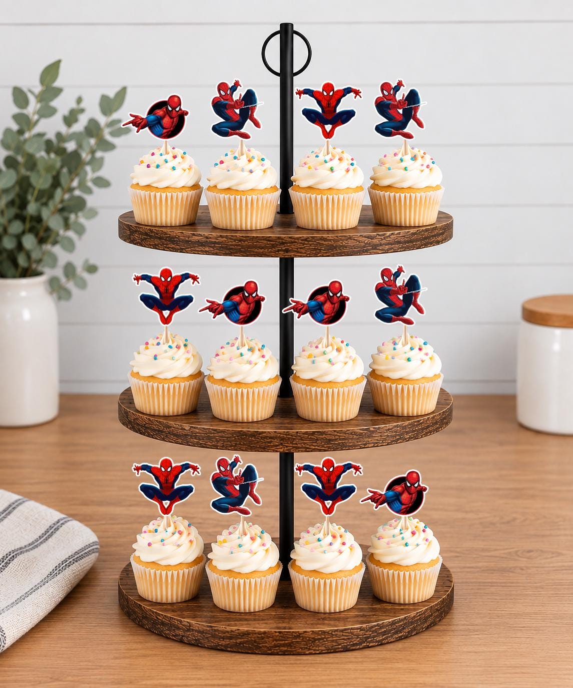 Spiderman Cupcake Toppers 12pc, 24pc, 36pc