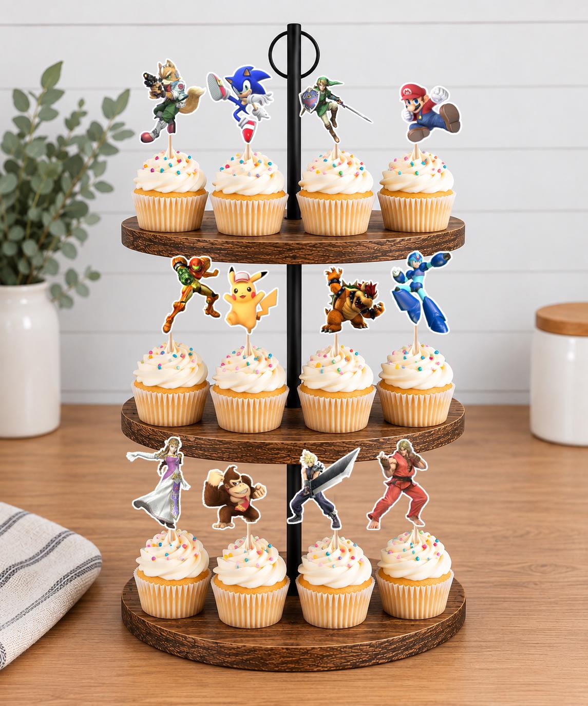 Super Smash Bros Cupcake Toppers 12pc, 24pc, 36pc