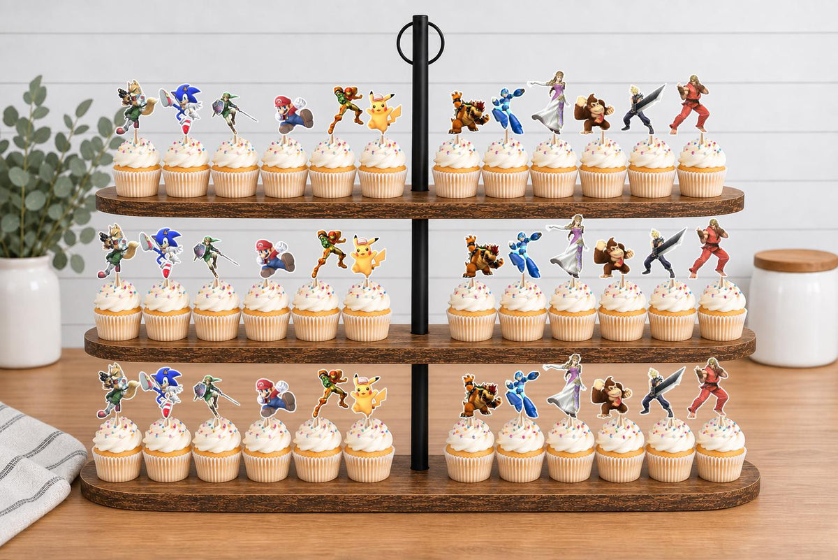 Super Smash Bros Cupcake Toppers 12pc, 24pc, 36pc