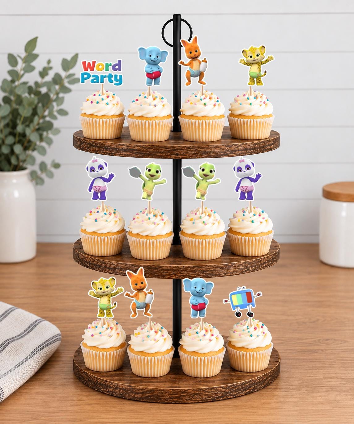 Word Party Cupcake Toppers 12pc, 24pc, 36pc