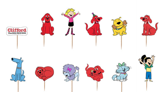 Clifford Cupcake Toppers 12pc, 24pc, 36pc