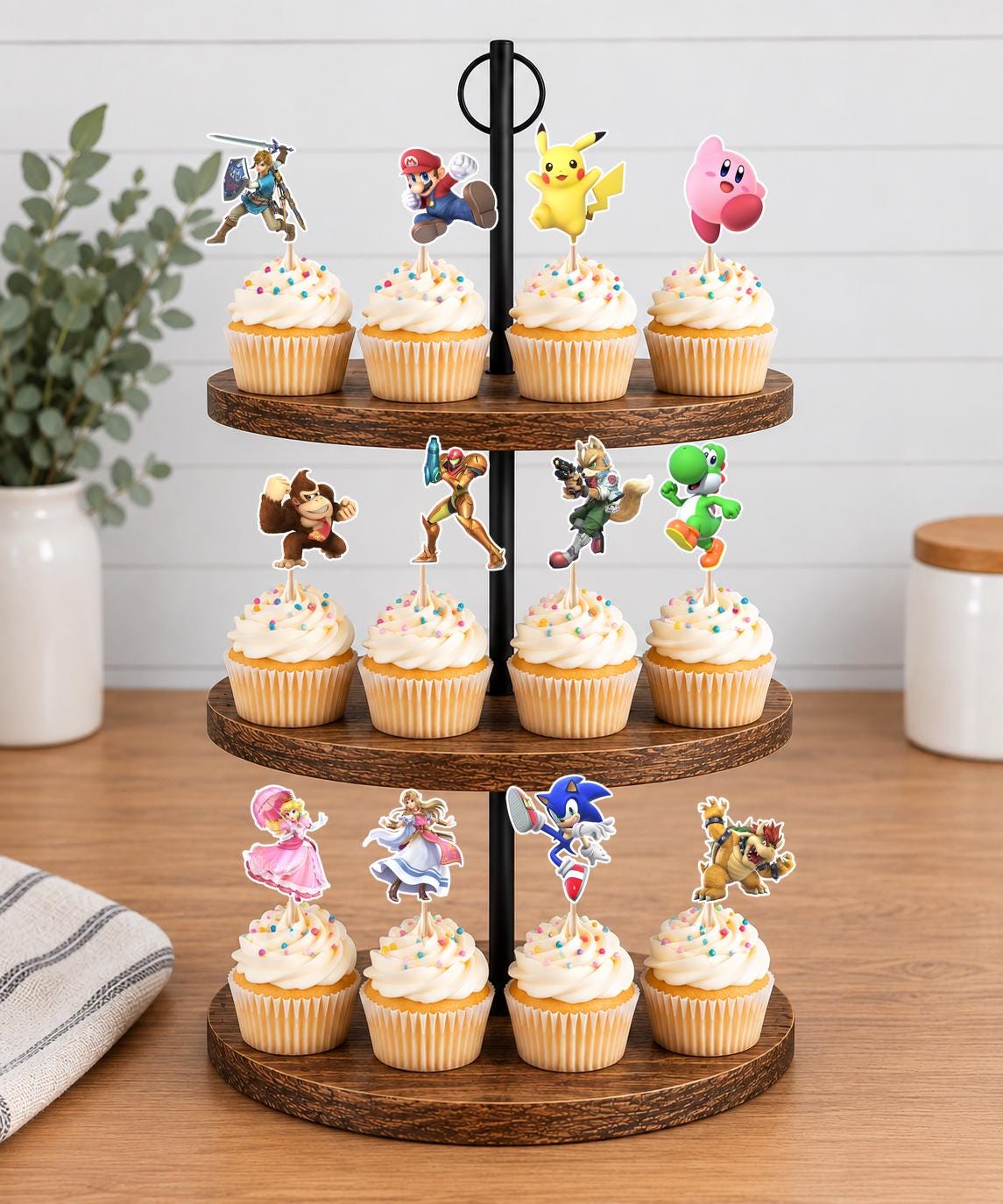 Super Smash Bros Ultimate Cupcake Toppers 12pc, 24pc, 36pc