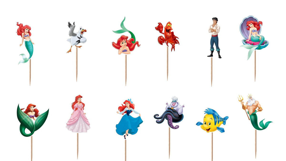 The Little Mermaid Cupcake Toppers 12pc, 24pc, 36pc