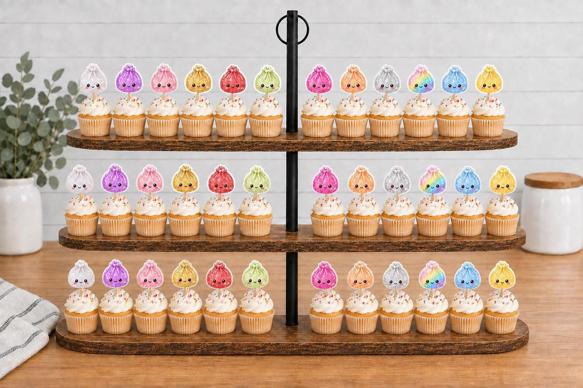 Glitter Dumplings Cupcake Toppers 12pc, 24pc, 36pc