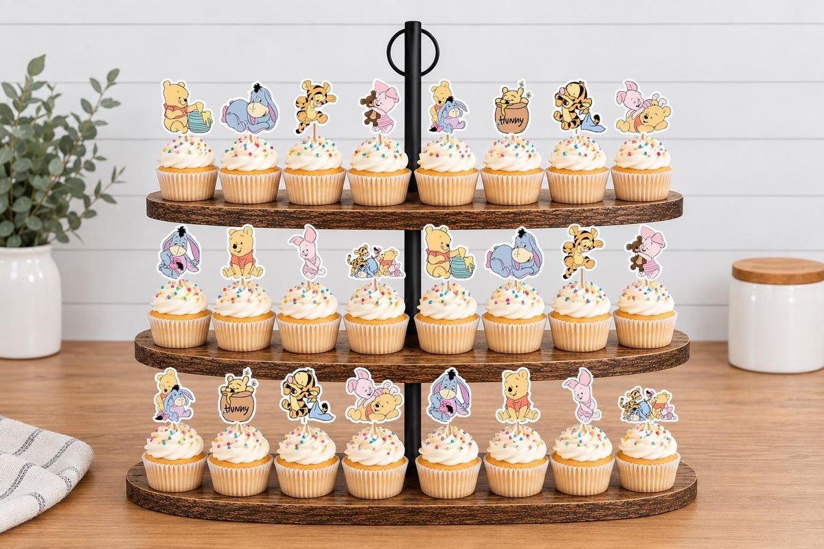 Baby Winnie the Pooh Cupcake Toppers 12pc, 24pc, 36pc