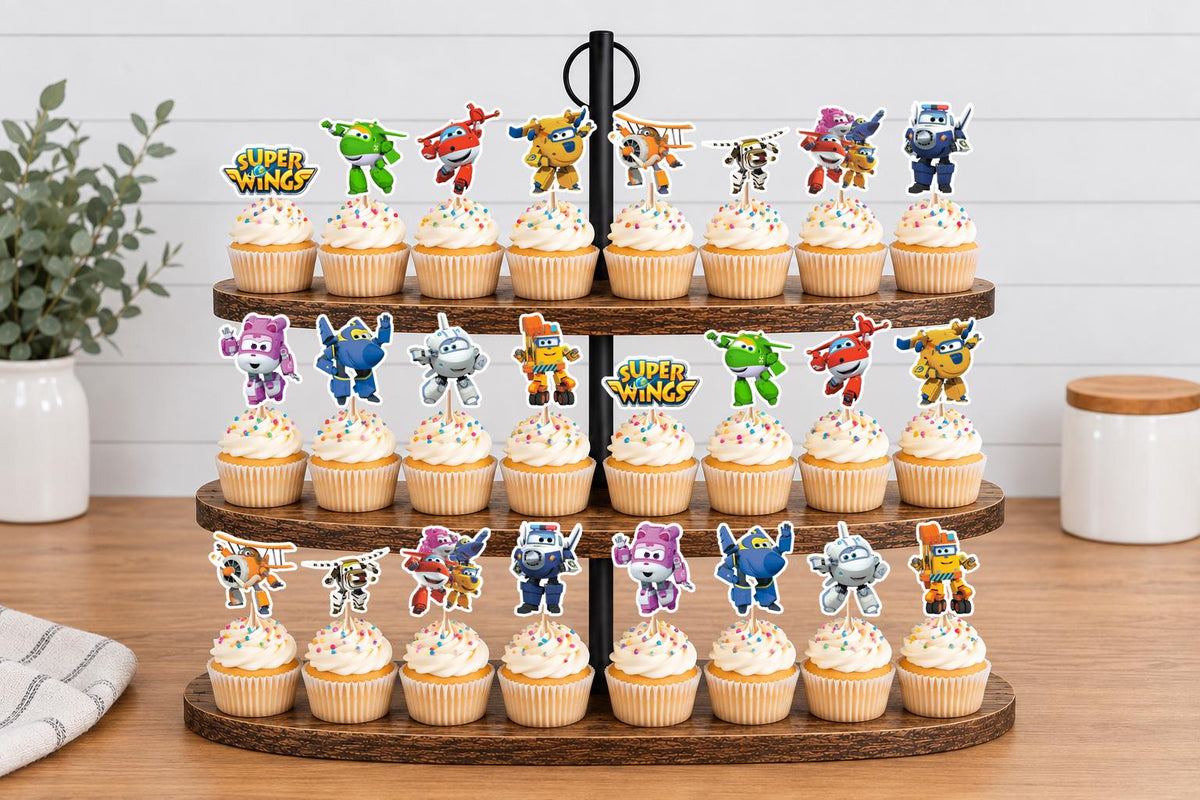 Super Wings Cupcake Toppers 12pc, 24pc, 36pc