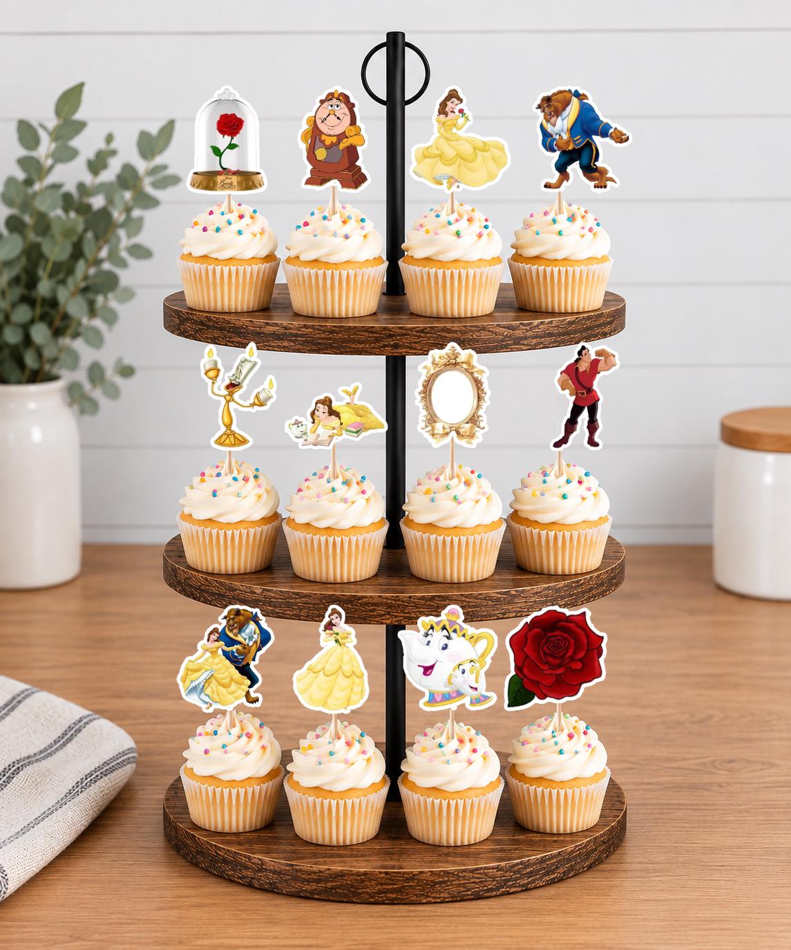 Beauty and The Beast Cupcake Toppers 12pc, 24pc, 36pc