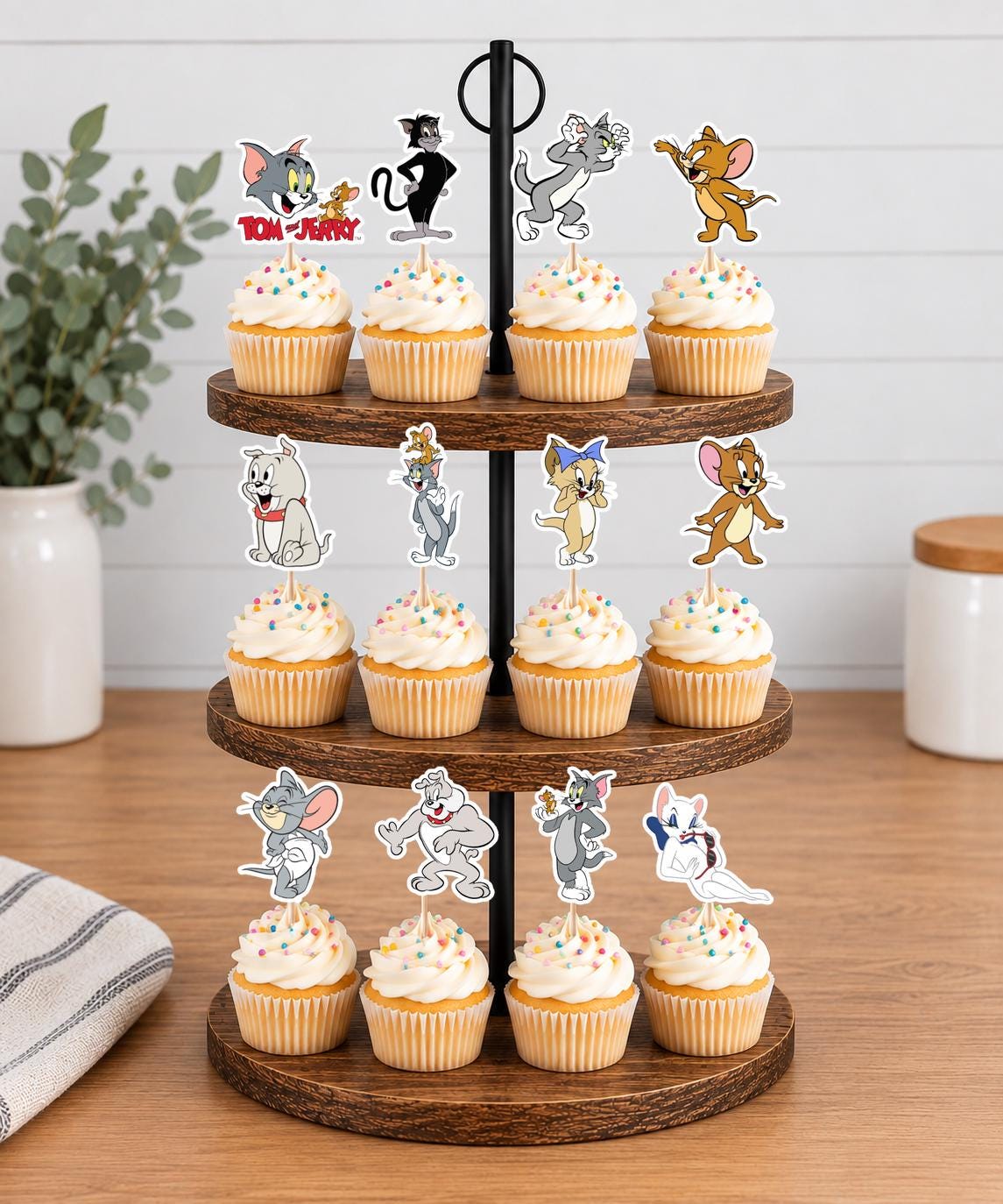 Tom and Jerry Cupcake Toppers 12pc, 24pc, 36pc