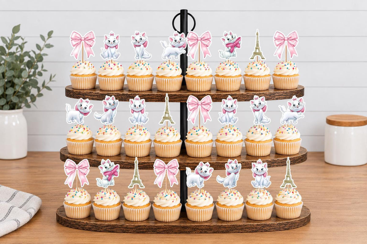 Astrocats Marie Cupcake Toppers 12pc, 24pc, 36pc