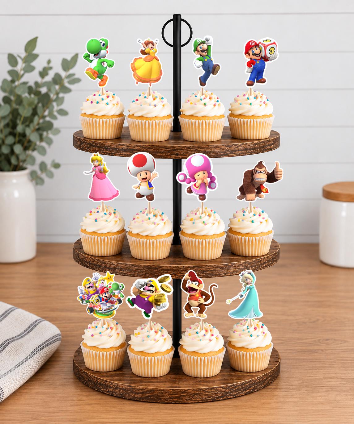 Mario Party Cupcake Toppers 12pc, 24pc, 36pc