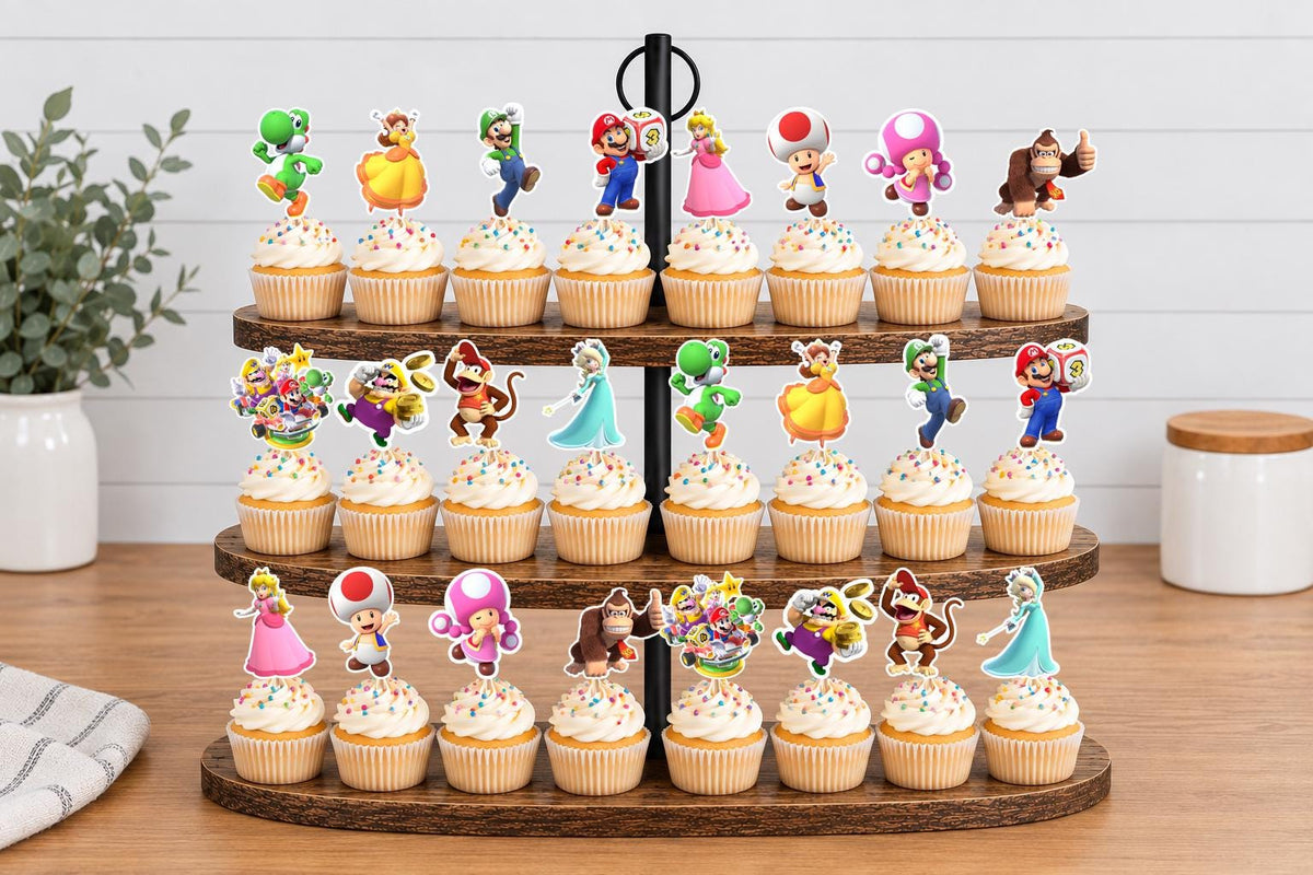 Mario Party Cupcake Toppers 12pc, 24pc, 36pc