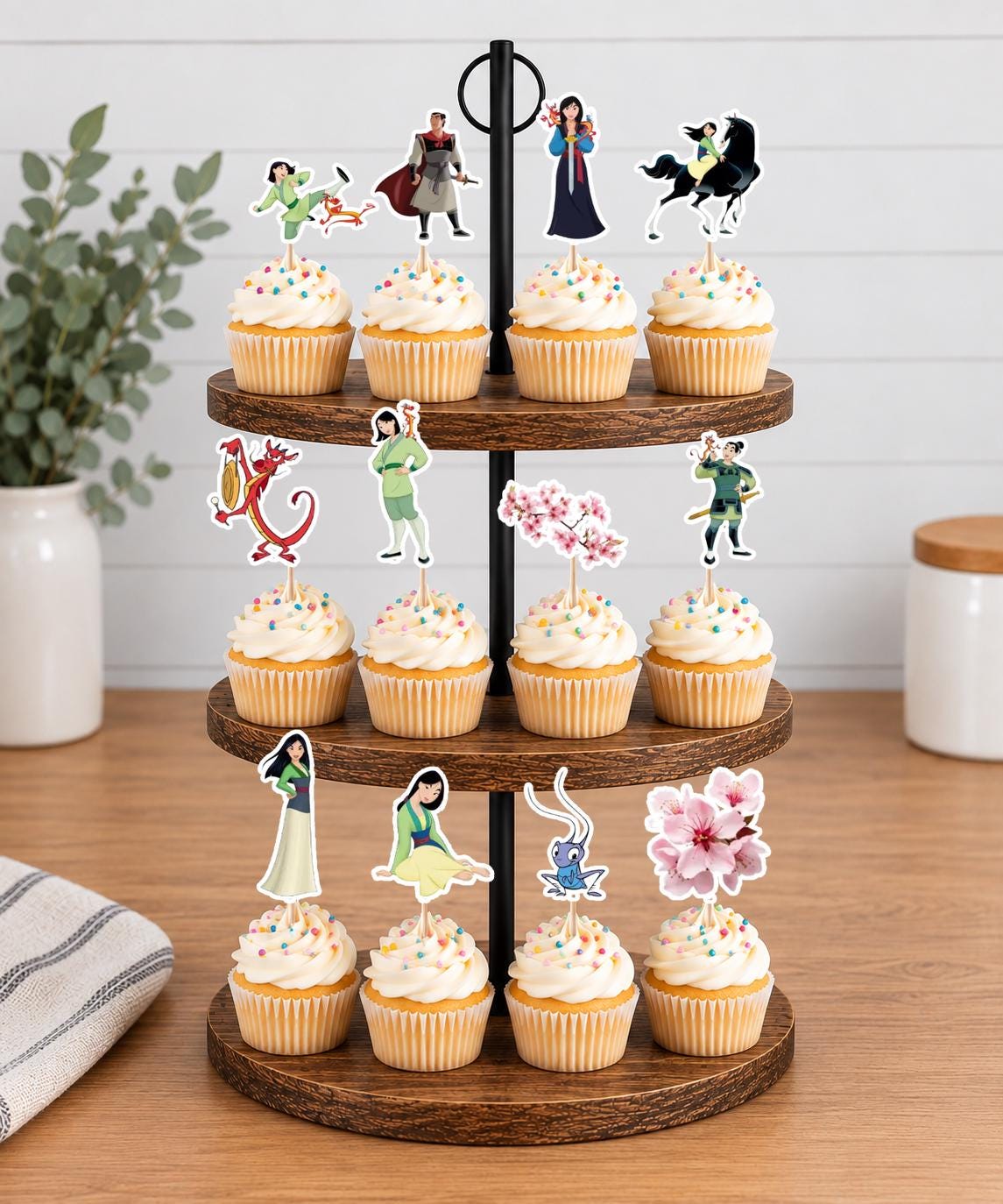 Mulan Cupcake Toppers 12pc, 24pc, 36pc