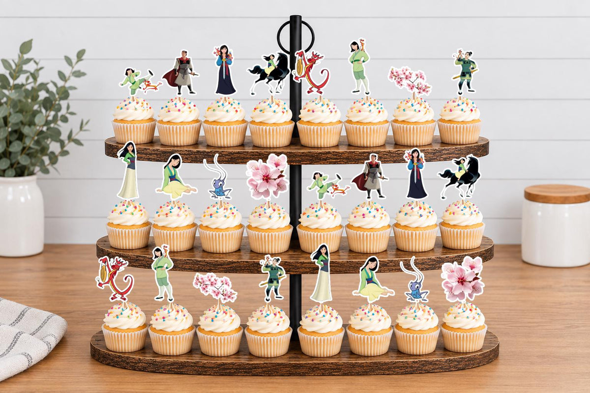 Mulan Cupcake Toppers 12pc, 24pc, 36pc