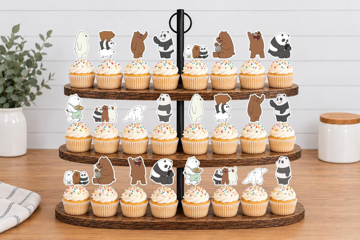 We Bare Bears Cupcake Toppers 12pc, 24pc, 36pc