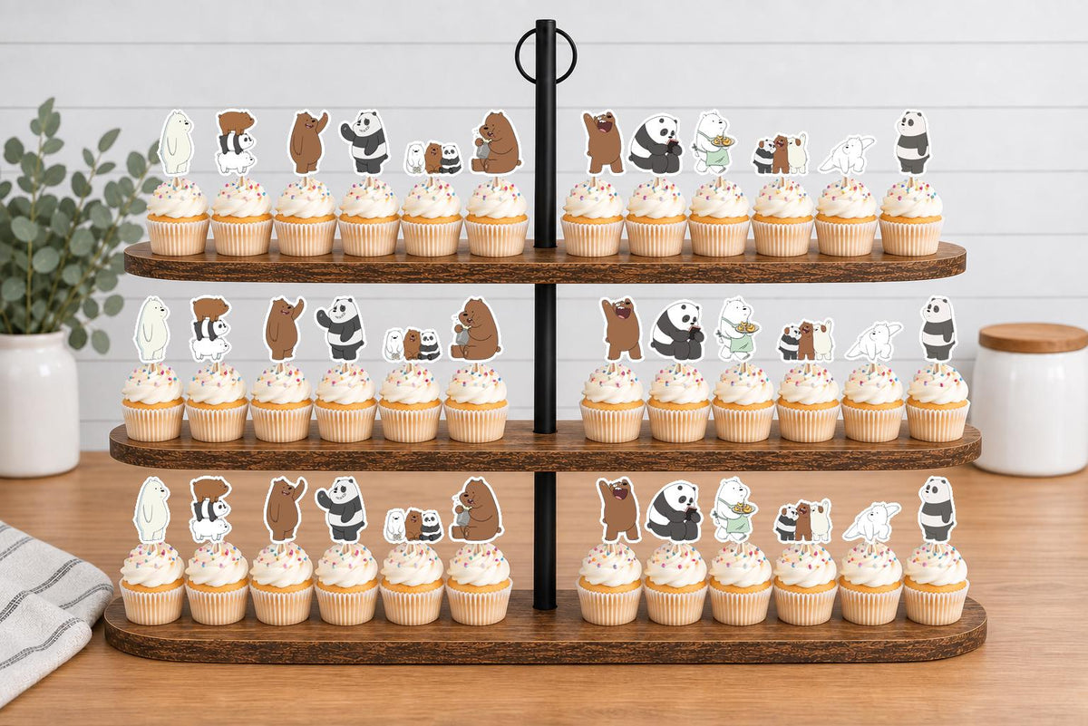 We Bare Bears Cupcake Toppers 12pc, 24pc, 36pc