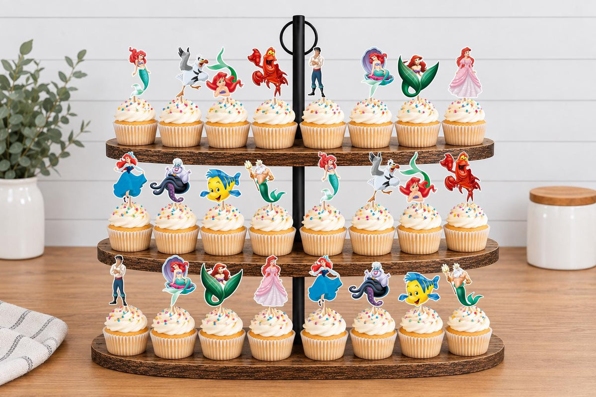 The Little Mermaid Cupcake Toppers 12pc, 24pc, 36pc