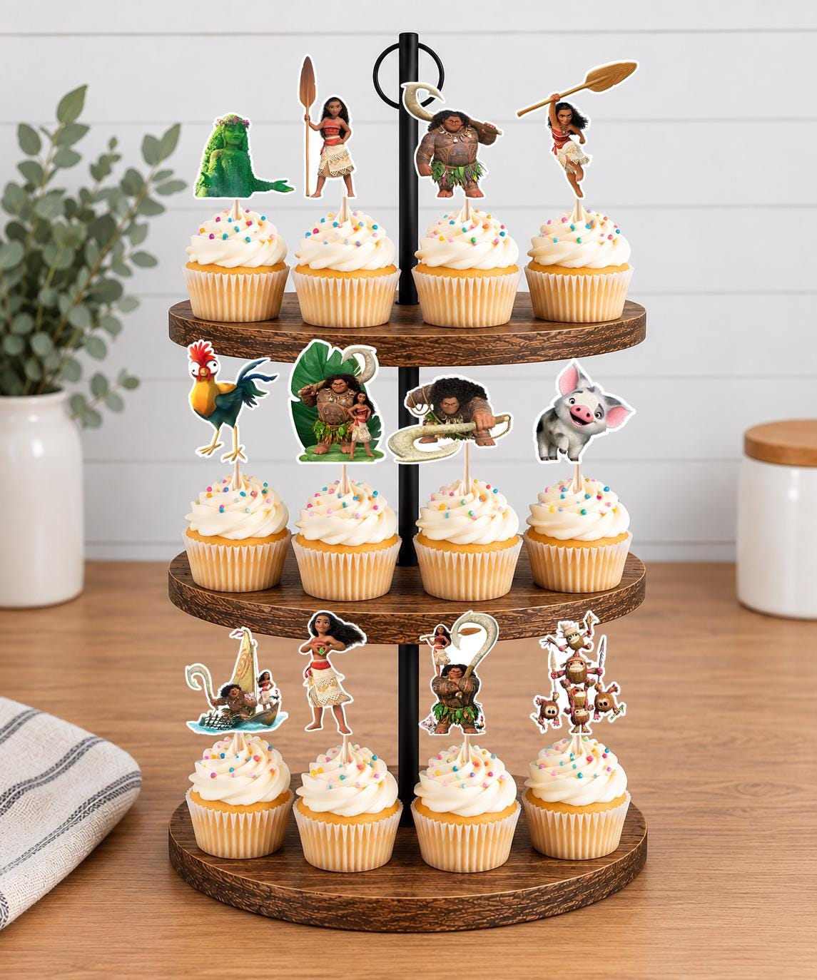 Moana Cupcake Toppers 12pc, 24pc, 36pc