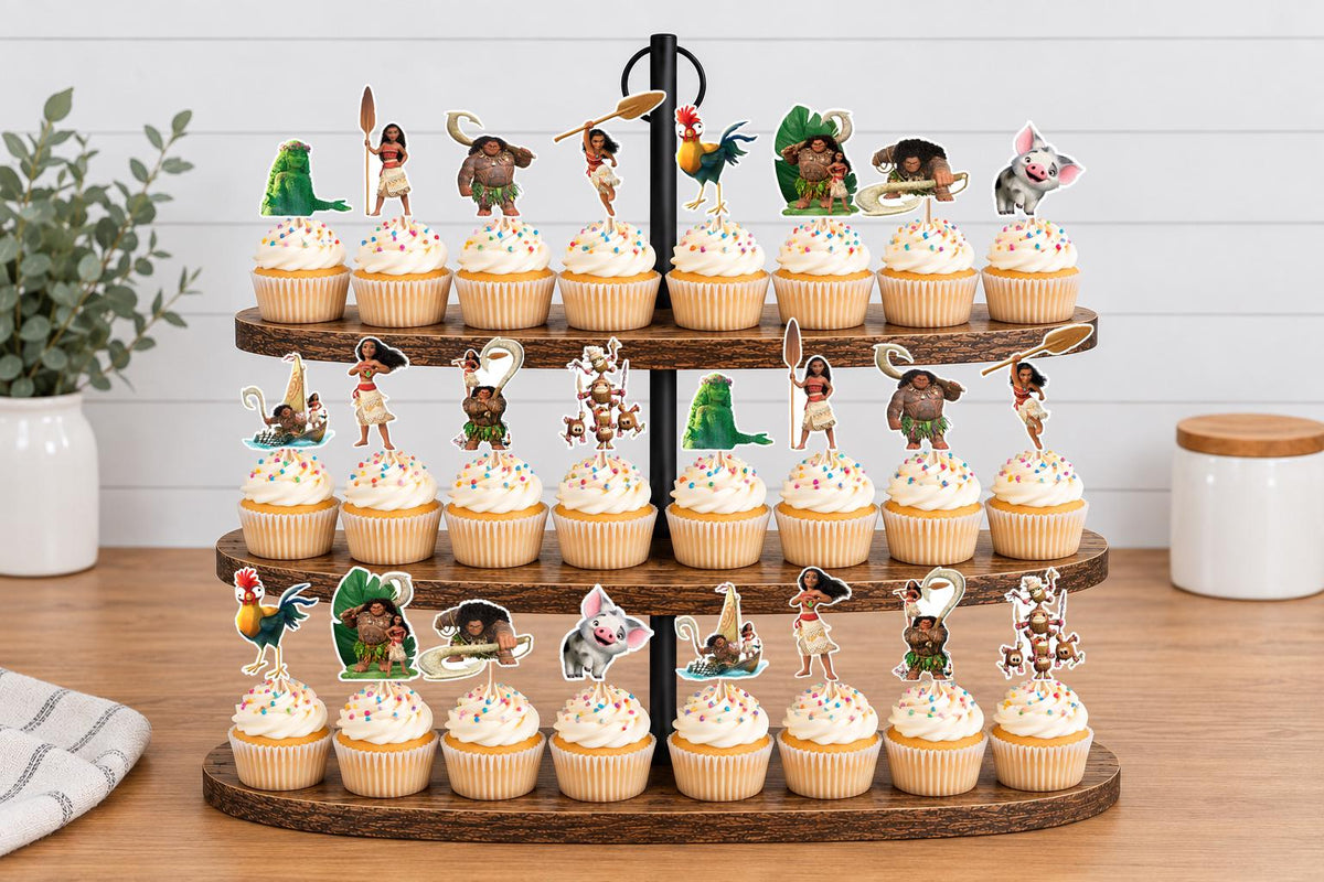 Moana Cupcake Toppers 12pc, 24pc, 36pc