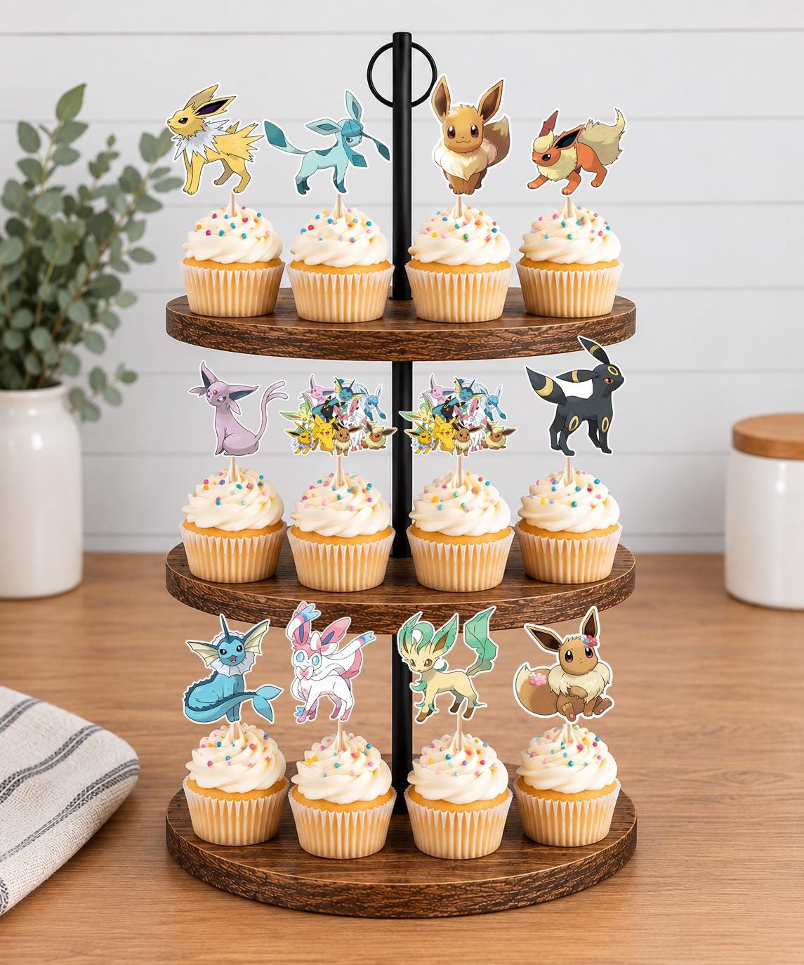 Eeveelutions Cupcake Toppers 12pc, 24pc, 36pc