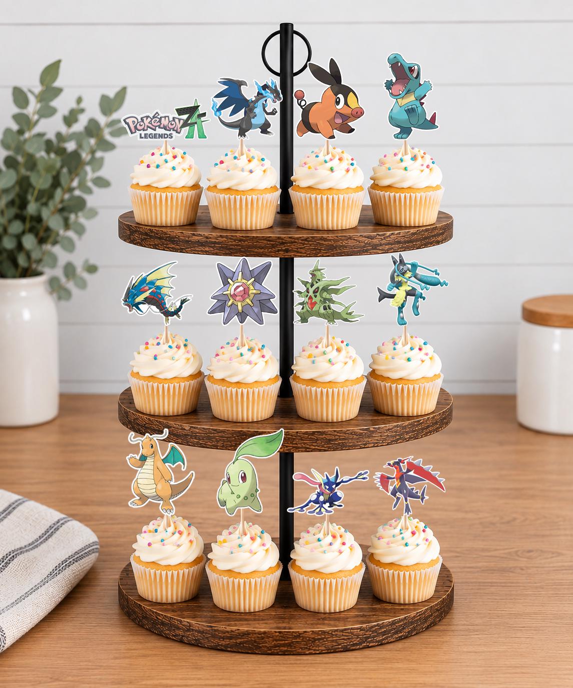 Pokemon Z-A Cupcake Toppers 12pc, 24pc, 36pc