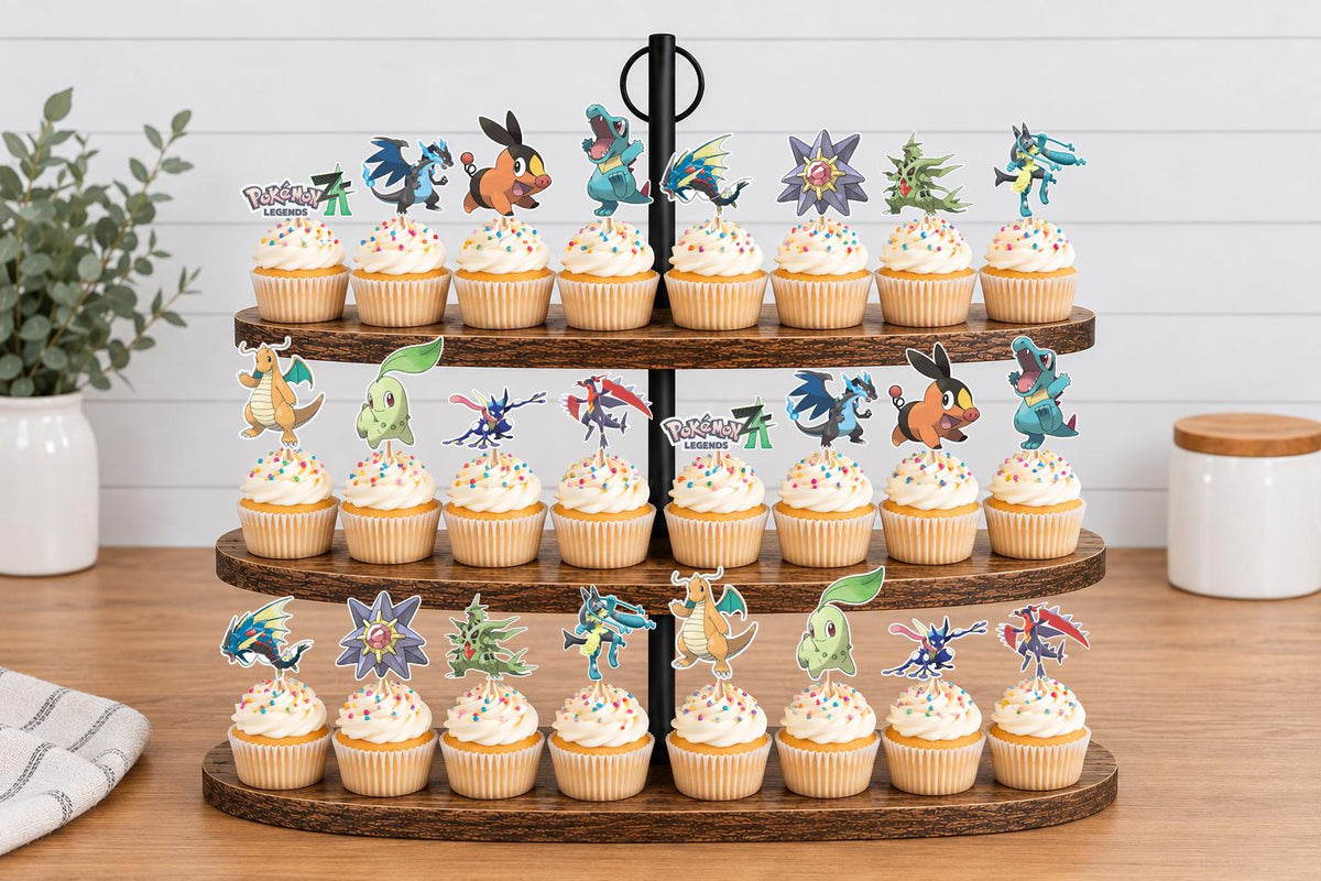 Pokemon Z-A Cupcake Toppers 12pc, 24pc, 36pc