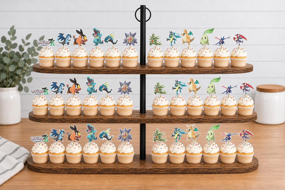 Pokemon Z-A Cupcake Toppers 12pc, 24pc, 36pc