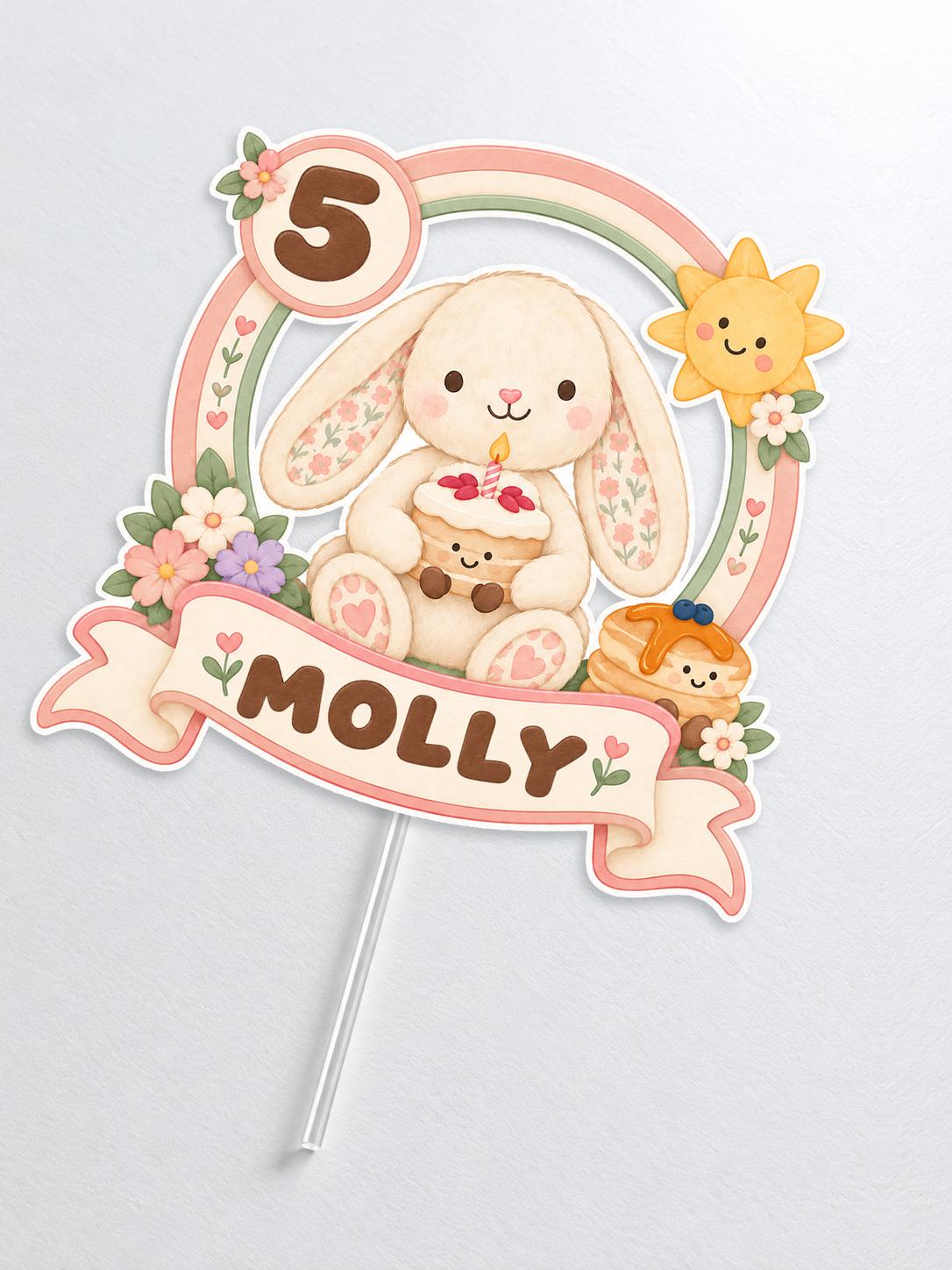 Personalized Jellycat Style Cake Topper, Name & Age