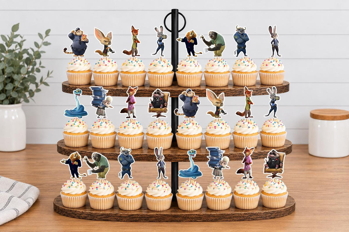 Zootopia Cupcake Toppers 12pc, 24pc, 36pc