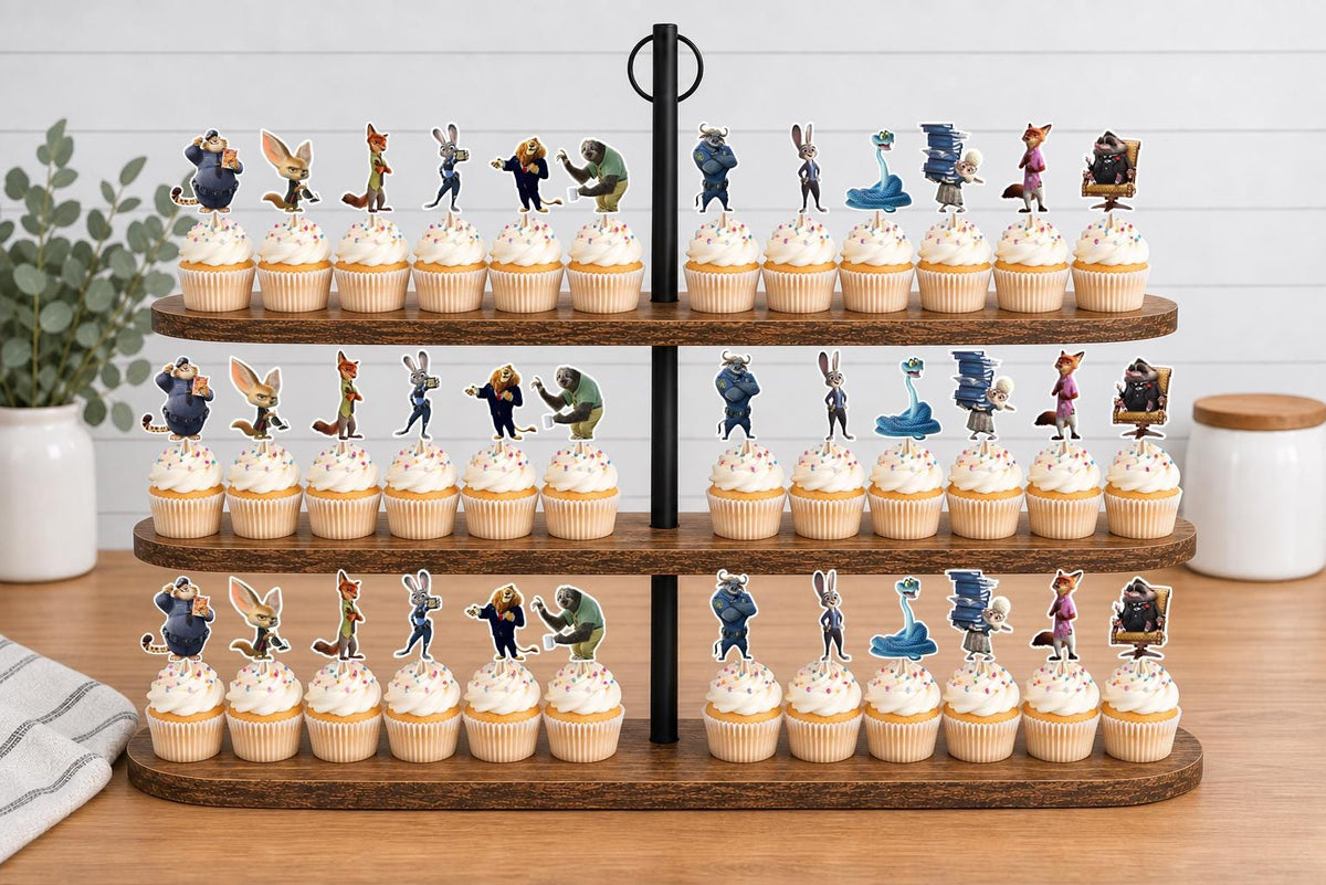 Zootopia Cupcake Toppers 12pc, 24pc, 36pc