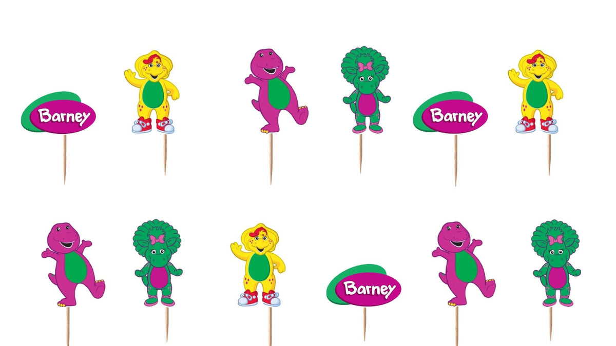Barney Cupcake Toppers 12pc, 24pc, 36pc