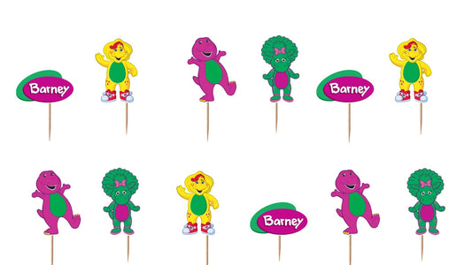 Barney Cupcake Toppers 12pc, 24pc, 36pc
