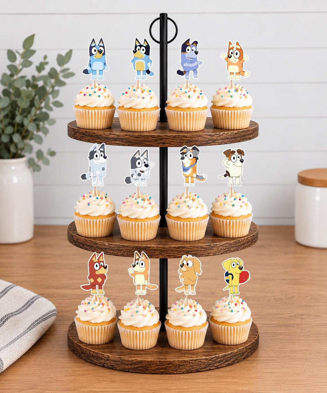 Bluey Cupcake Toppers 12pc, 24pc, 36pc