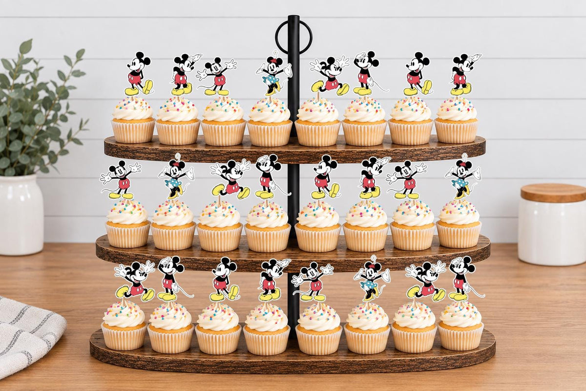Classic Mickey Mouse Cupcake Toppers 12pc, 24pc, 36pc