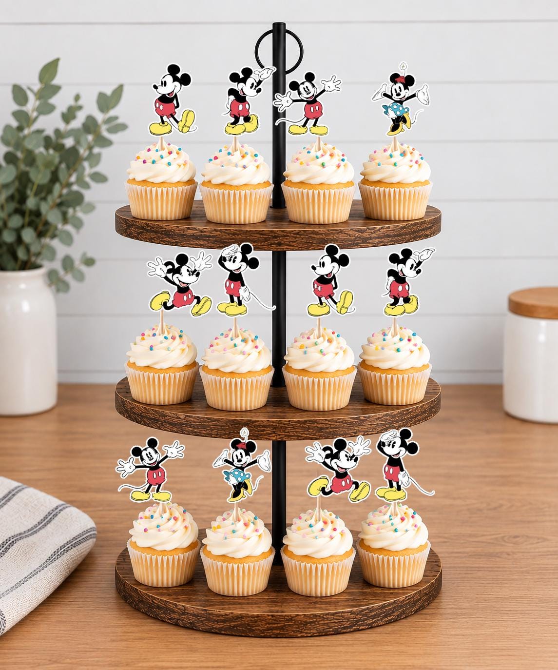 Classic Mickey Mouse Cupcake Toppers 12pc, 24pc, 36pc