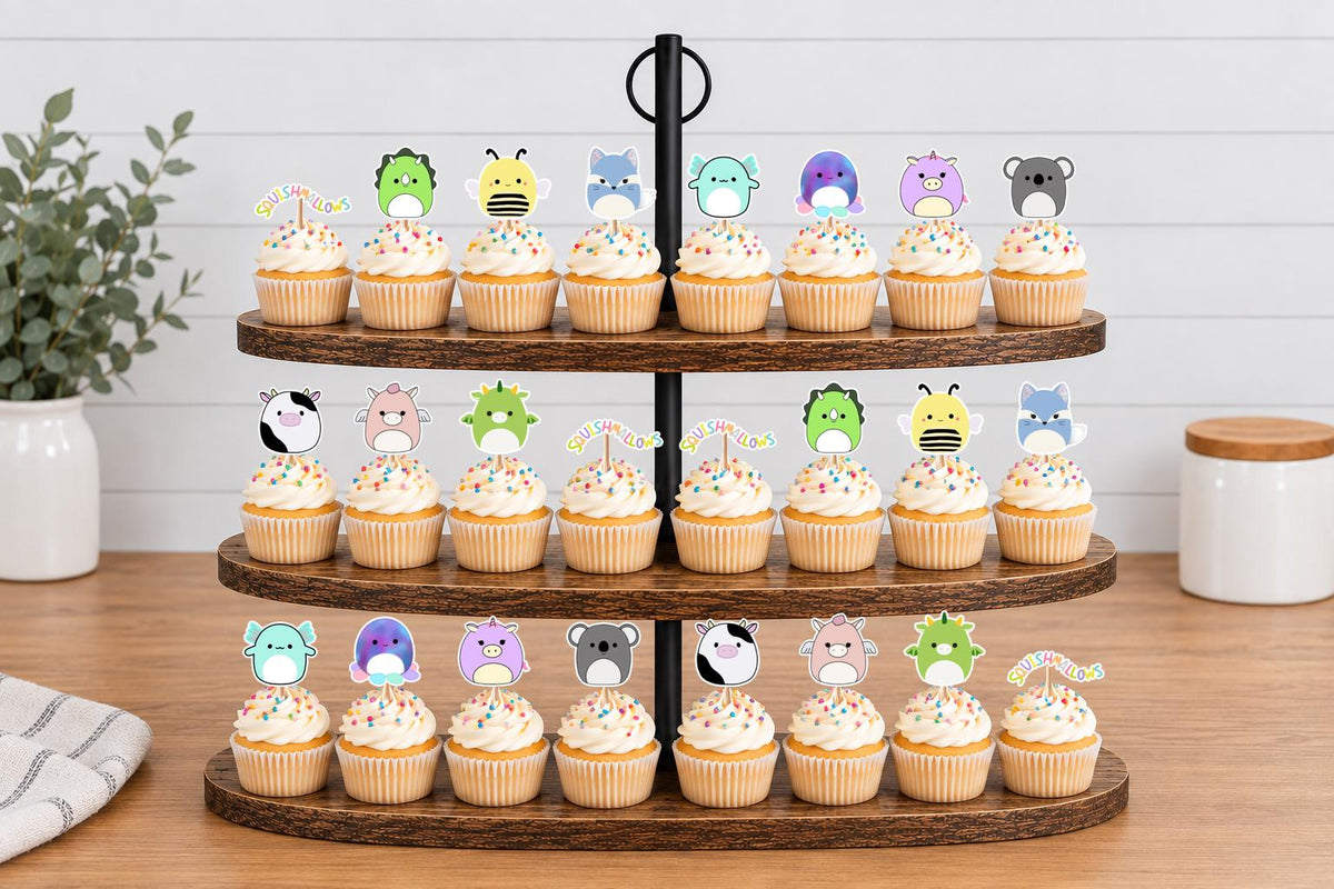 Squishmallow Cupcake Toppers 12pc, 24pc, 36pc
