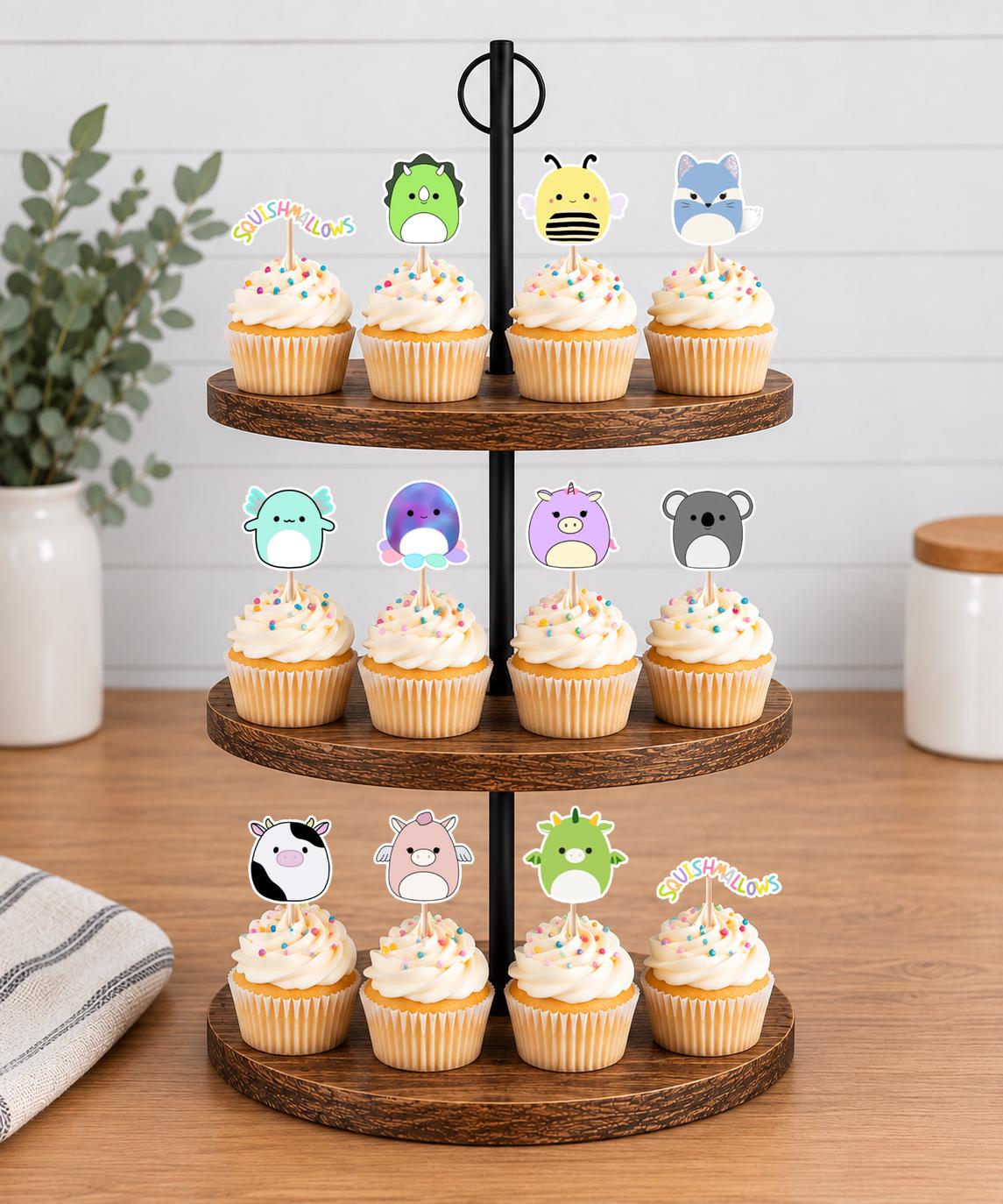 Squishmallow Cupcake Toppers 12pc, 24pc, 36pc