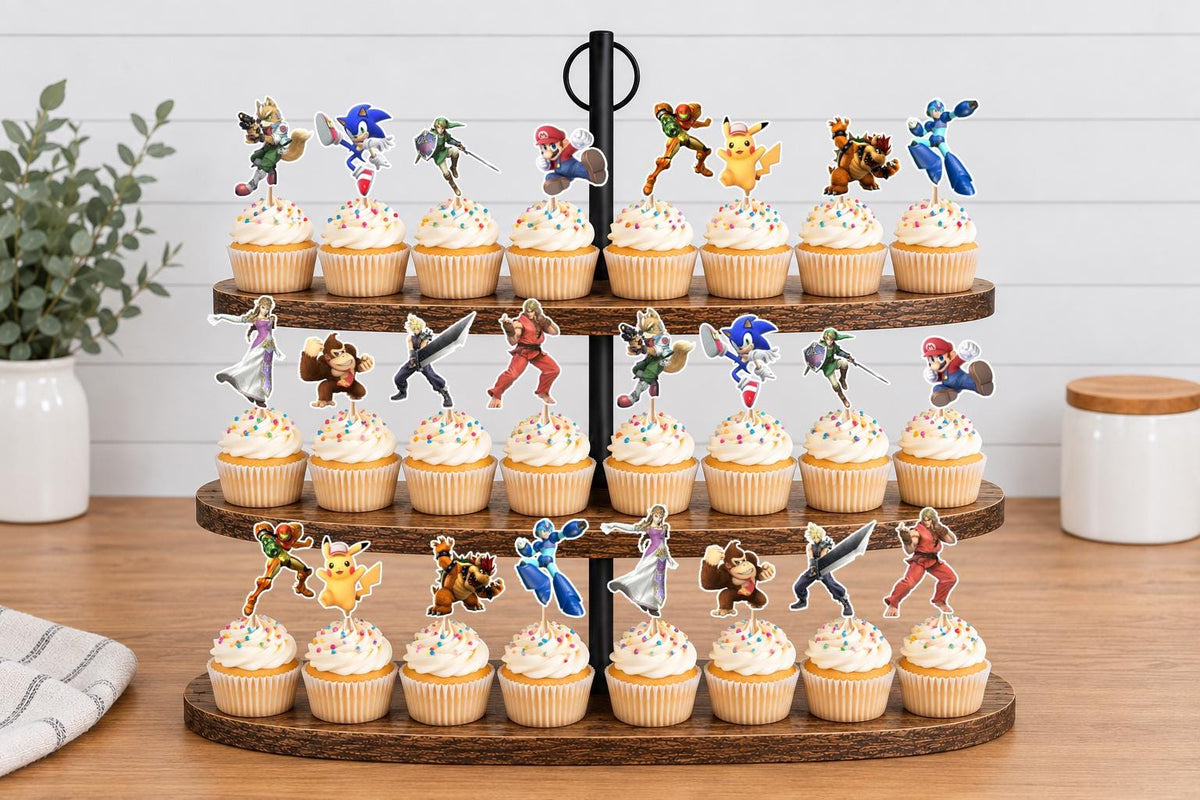 Super Smash Bros Cupcake Toppers 12pc, 24pc, 36pc