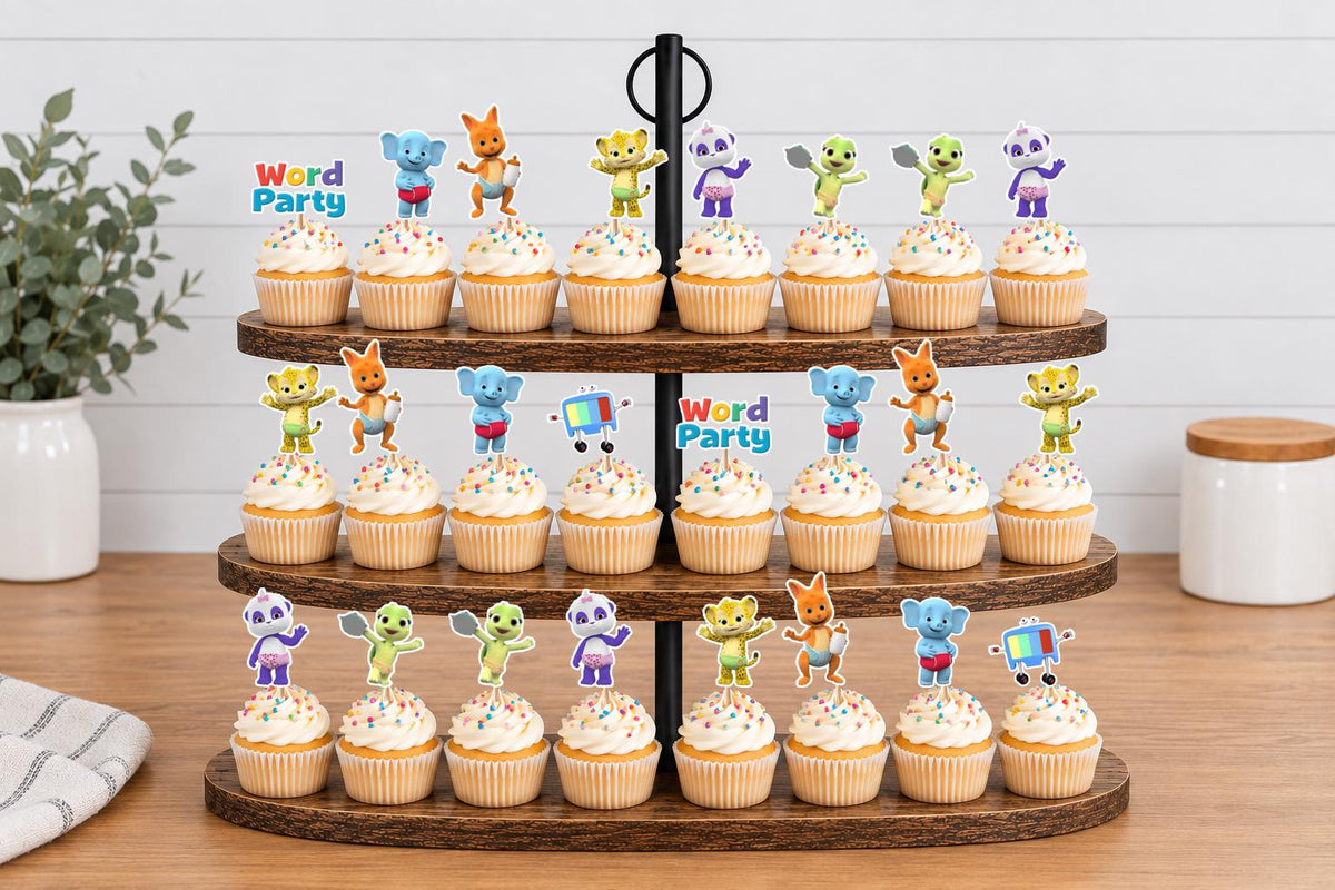 Word Party Cupcake Toppers 12pc, 24pc, 36pc